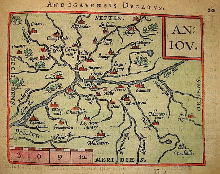 Ortelius Abraham (1528-1598) Andegavensis Ducatus 1601 Anversa, apud Ioannem Bapt. Vrientum 